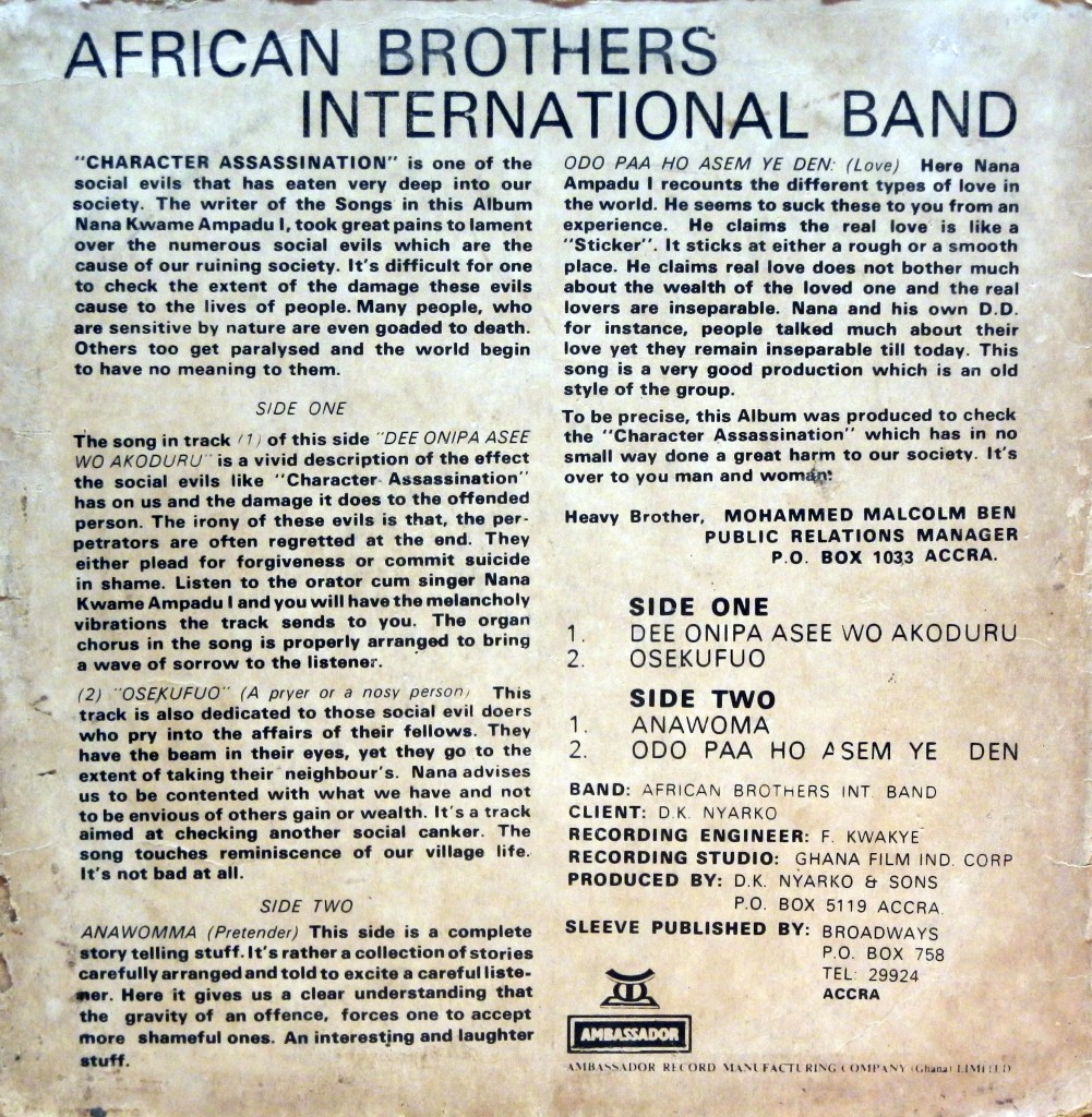 African Brothers International Bandled by Nana Kwame Ampadu IOsekufuo ...